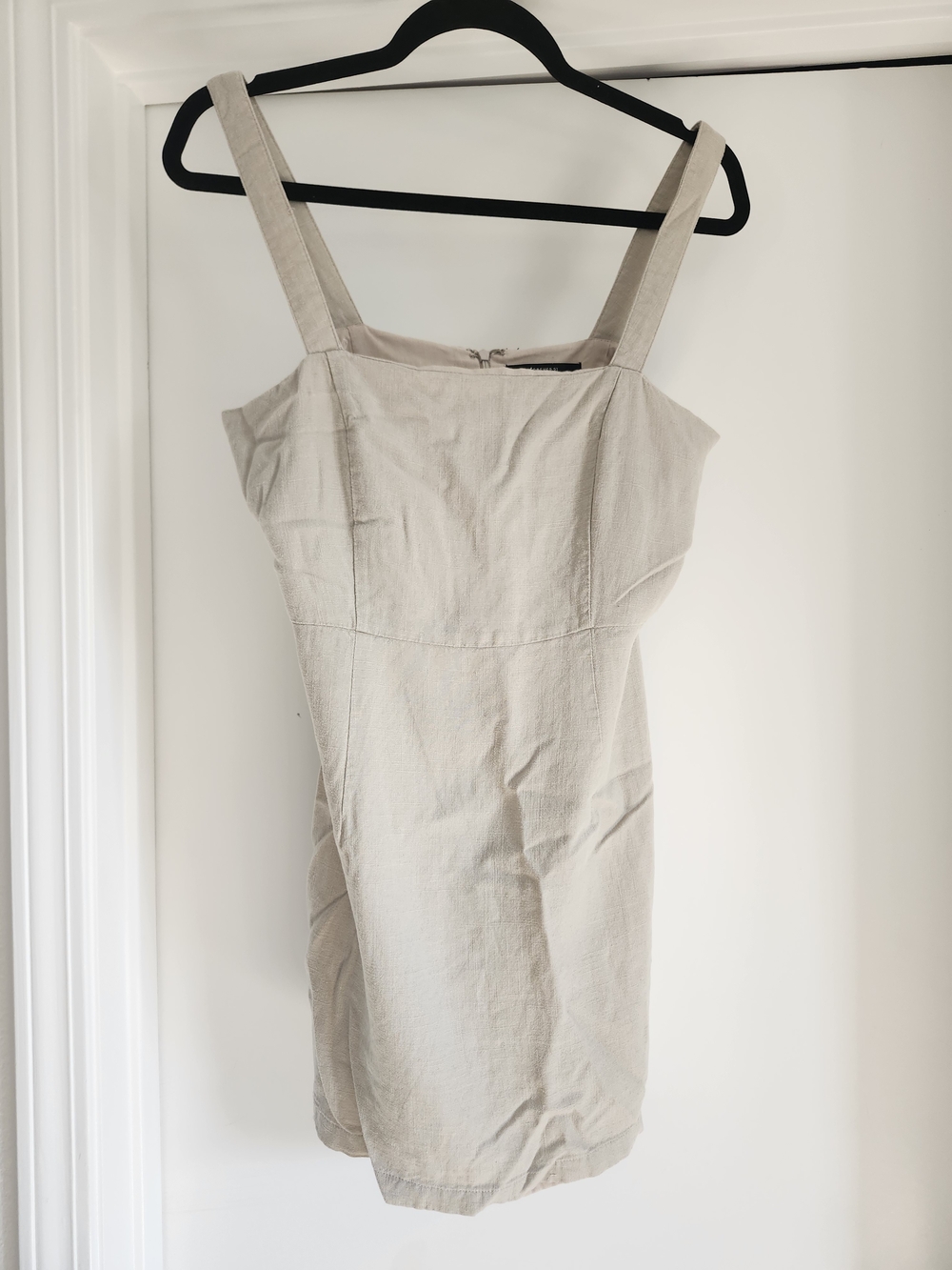 Forever 21 Neutral Beige Square-Neck Mini Dress Medium